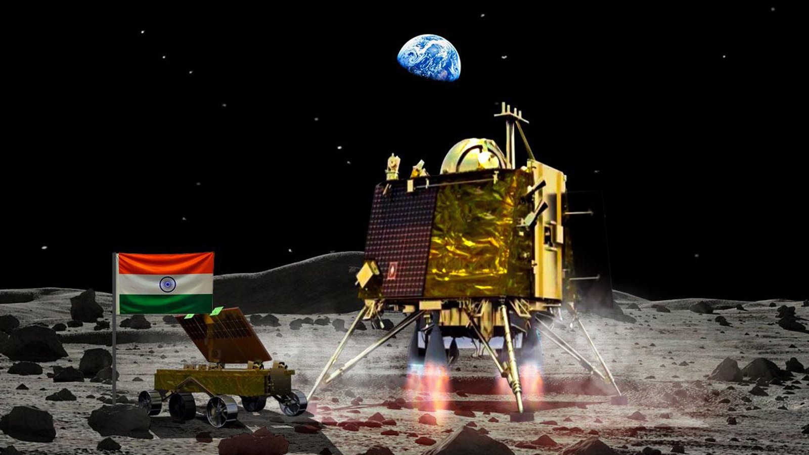 చంద్ర‌యాన్-3, ఇస్రో, చంద్రుడు, భూమి, భార‌త్, Chandrayaan-3, ISRO, Moon, Earth, India,Vikram, Pragyan, విక్ర‌మ్ ల్యాండ‌ర్, ప్ర‌జ్ఞాన్ రోవ‌ర్,